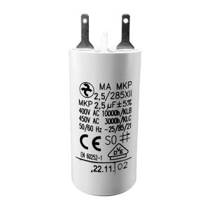 Condensateur permanent 2,5 µF pour moteurs volets roulants à cosses