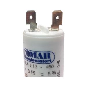 Condensateur permanent 3,15 µF à cosses pour moteur électrique ou pompe - Condensateur permanent Comar de 3,15µF à cosses
