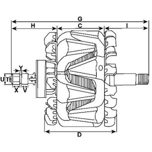 Rotor d'alternateur compatible pour MAGNETON (PAL/SKODA) 443113516630 - vue 3