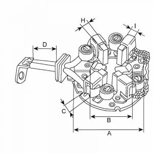 Couronne porte balais compatible pour démarreur BOSCH 0001123044 - dimensions
