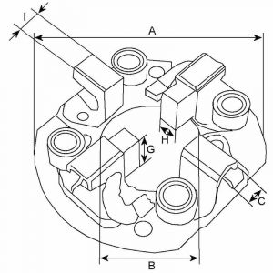 Porte balais compatible pour alternateur MAGNETI MARELLI 63307130 - Remplace le porte-balais d'alternateur pour FIAT 9935112