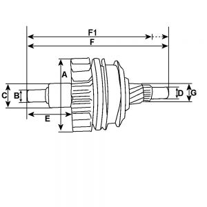 Embrayage compatible pour démarreur DENSO 1280001583 - vue 2