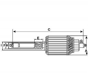 Induit compatible pour démarreur REMY (DELCO) 1990389 - vue 2