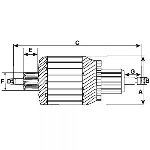 Induit compatible pour démarreur MITSUBISHI M1T77381ZC - vue 2