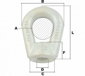 Écrou à anse zingué M22 (Acier) - Côtes et dimensions