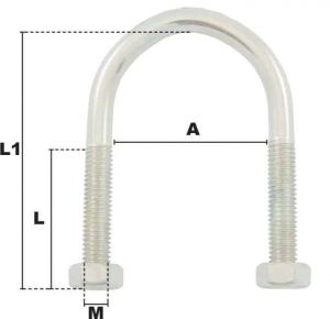 Étrier pour tube Ø42mm (Acier) - Côtes et dimensions