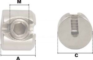 Bague d'arrêt pour câble Ø 3mm (Inox) - Côtes et dimensions