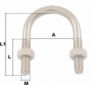 Étrier pour tube Ø60mm (Inox) - Côtes et dimensions