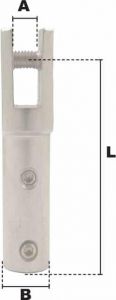 Embout à visser à chape Ø 3mm (Inox) - Côtes et dimensions