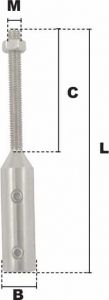 Embout à visser fileté Ø 2mm (Inox) - Côtes et dimensions