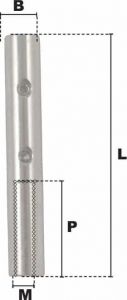 Embout à visser taraudé Ø 2mm (Inox) - Côtes et dimensions