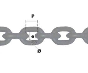 Seau 25m de chaîne de levage pour élingue Ø 8mm (Acier allié grade 80) - Côtes et dimensions