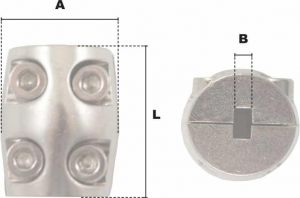 Serre-câble cylindrique Ø 3mm (Inox) - Côtes et dimensions