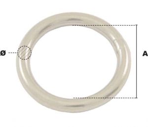 Anneau rond soudé Inox Ø 3mm x Ø 20mm  (Économique) - Côtes et dimensions