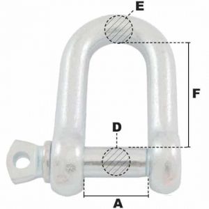 Manille droite Ø 22mm (Économique) - Côtes et dimensions