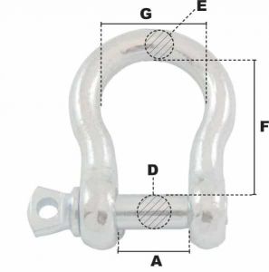 Manille lyre Ø 6mm (Économique) - Côtes et dimensions