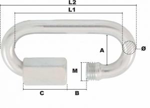 Maillon à visser Ø 10mm (Économique) - Côtes et dimensions