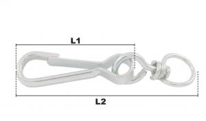 Mousqueton simplex Nickelé Longueur 30mm (Économique) - Côtes et dimensions