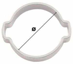 Collier à 2 oreilles Ø réglable de 15-18mm (Acier) - Côtes et dimensions