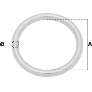 Anneau rond soudé Ø 12mm x Ø 120mm (Économique) - Côtes et dimensions