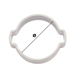 Collier à 2 oreilles Ø réglable de 15-18mm (Inox) - Côtes et dimensions