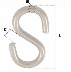 Esse symétrique Inox Ø 2mm (Économique) - Côtes et dimensions
