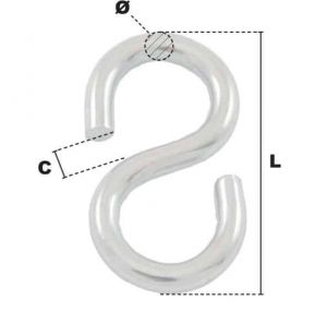 Esse symétrique Zingué Ø 3mm (Économique) - Côtes et dimensions