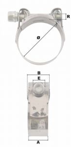 Collier à tourillon Super Ø réglable de 36-39mm (Acier W1) - Côtes et dimensions
