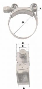 Collier à tourillon Supra Ø réglable de 21-23mm (Acier W4) - Côtes et dimensions
