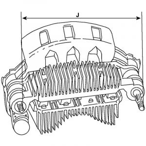 Pont de diode compatible pour alternateur ISKRA 16906614 - Côtes et dimensions