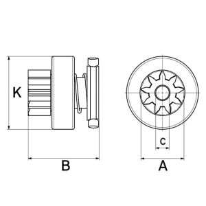 Lanceur compatible pour démarreur BOSH 1006209858 - SCHEMA CAO332004