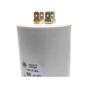 Condensateur permanent 80 µF à cosses pour moteur électrique ou pompe - Condensateur permanent 80 µF