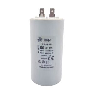 Condensateur permanent 55 µF à cosses pour moteur électrique ou pompe