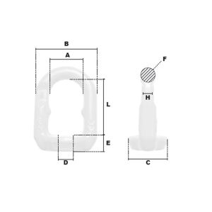 Anneau de levage femelle M18 (Haute Résistance) - Côtes et dimensions