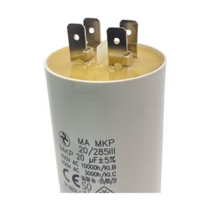 Condensateur permanent 20 µF à cosses pour moteur électrique ou pompe - Condensateur 20µF