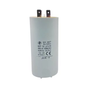 Condensateur permanent 50 µF à cosses pour moteur électrique ou pompe