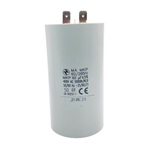 Condensateur permanent 60 µF à cosses pour moteur électrique ou pompe