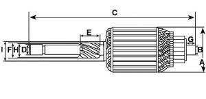 Induit compatible pour démarreur BOSCH 0101209032 - vue 4