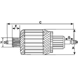Induit compatible pour démarreur YANMAR 11971777010 - vue 2