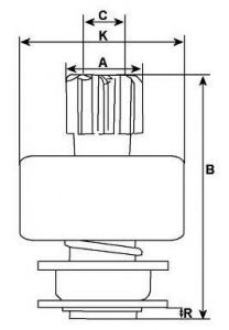 Lanceur compatible pour démarreur WAI 5491211 - lanceur CAO131019