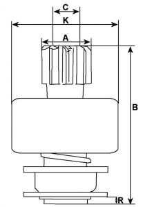 Lanceur compatible pour démarreur BOSCH 0001223506 - vue 2