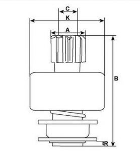 Lanceur compatible pour démarreur MITSUBISHI M003T49481 - Schéma