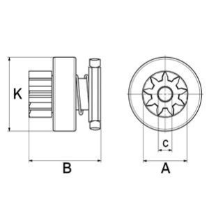 Lanceur compatible pour démarreur UNIPOINT BOSCH F042S30093 - schéma lanceur 136614