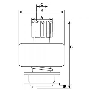 Lanceur compatible pour démarreur JOHN DEERE RE508813 - vue 2