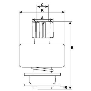 Lanceur compatible pour démarreur BOSCH 0001110134 - vue 2