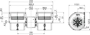 Moteur de chauffage compatible pour HC-CARGO F032160483 - vue 2