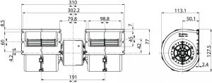 Ventilateur de chauffage compatible pour SPAL 008B4502 - vue 2
