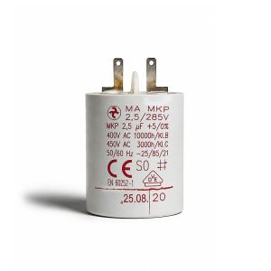 Condensateur permanent 2,5 µF pour moteurs volets roulants à cosses