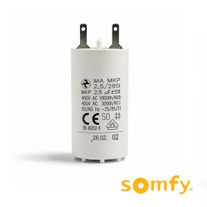 Condensateur permanent 2,5 µF pour moteur volet roulant SOMFY
