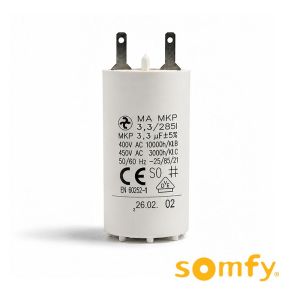 Condensateur permanent 3,3 µF pour moteur volet roulant SOMFY